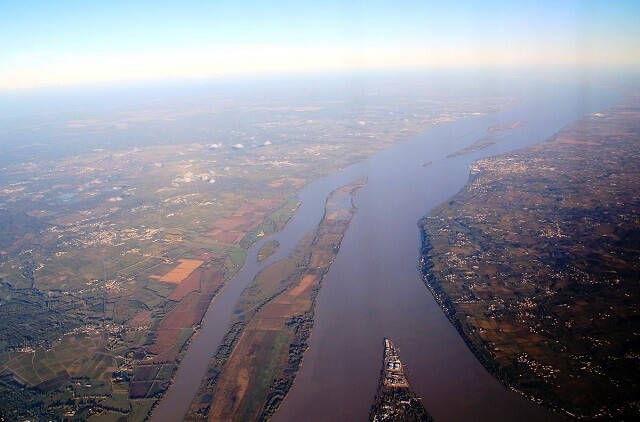 Das Gironde Flussdelta in Bordeaux